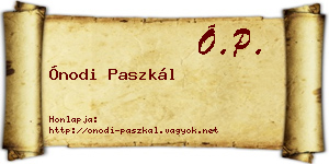 Ónodi Paszkál névjegykártya